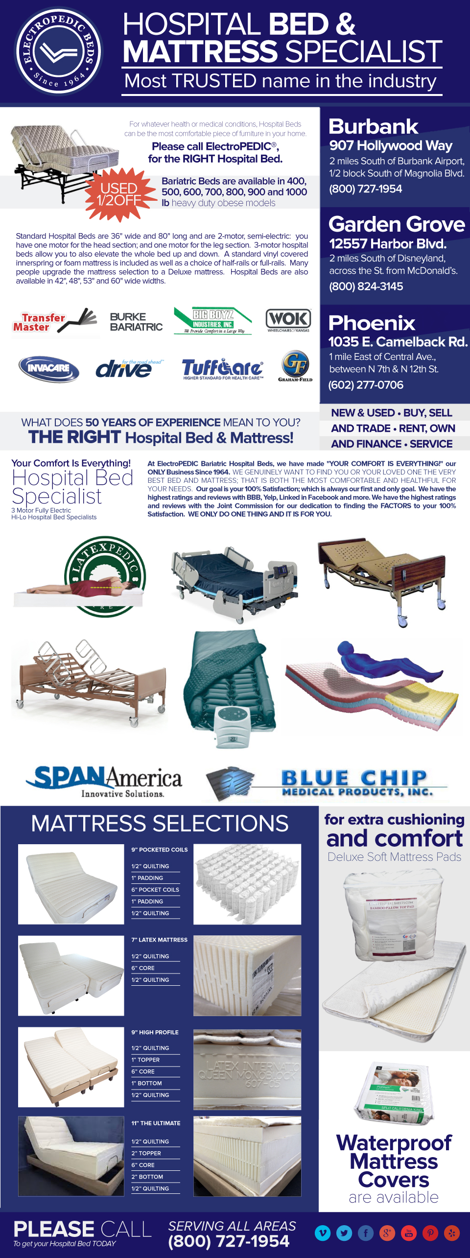 Greater Los Angeles Area 
 Bariatric Beds